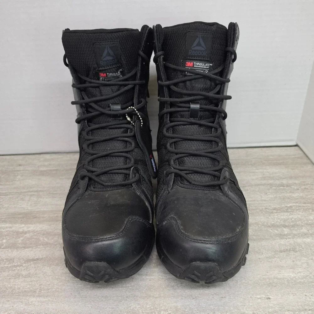 Reebok Work Men RB3455 Black Waterproof Insulated Tactical Duty Boots Size 11.5M